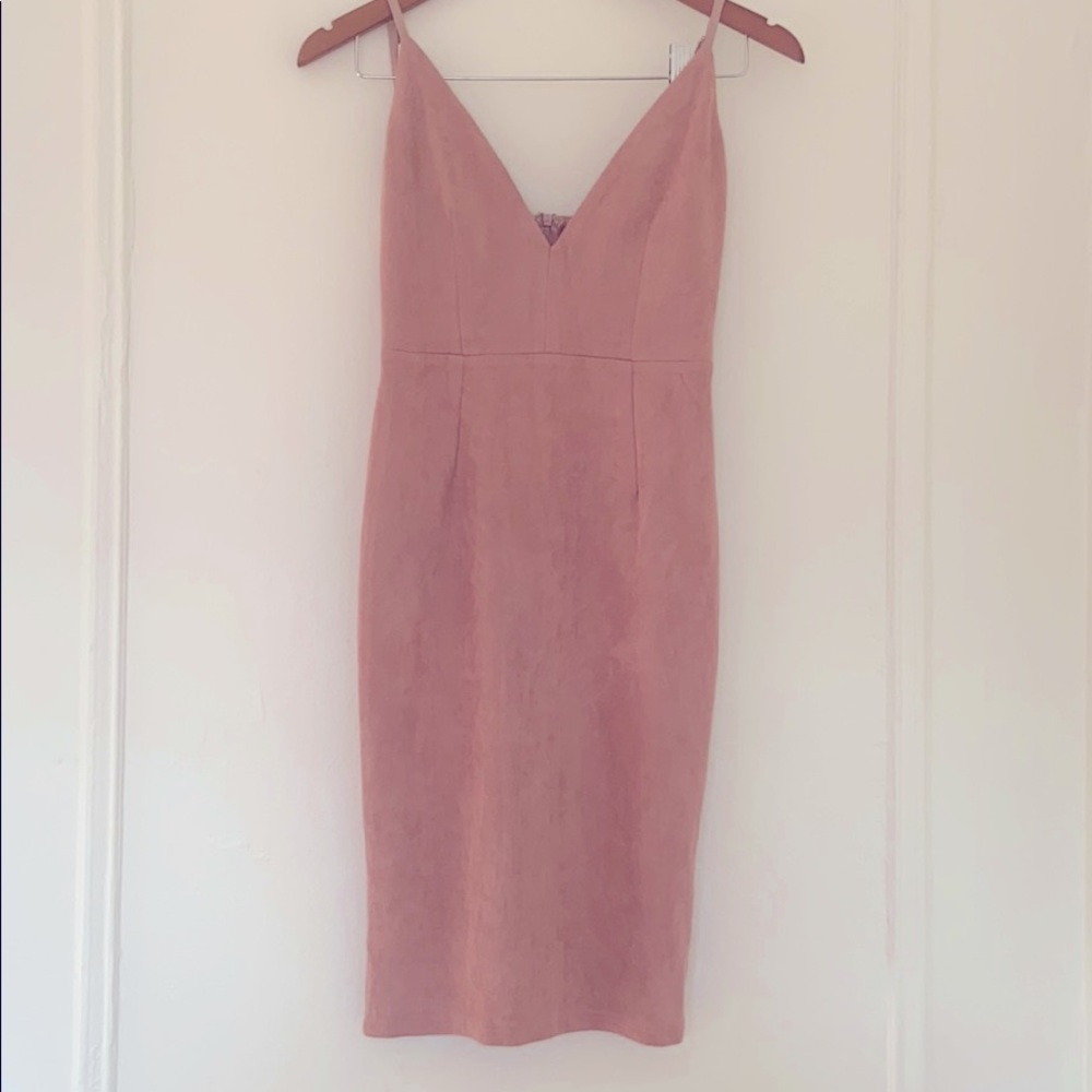 Faith in love faux suede mauve dress 4